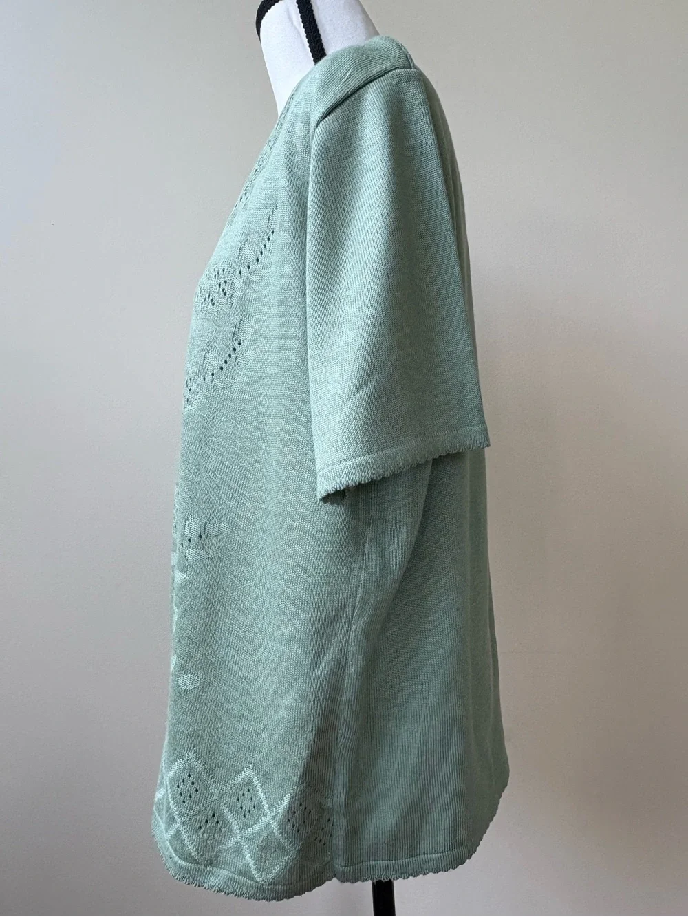 Alfred Dunner Sage Green Knit Short Sleeve Top - SIZE XL - MADE IN USA - Picture 11 of 15